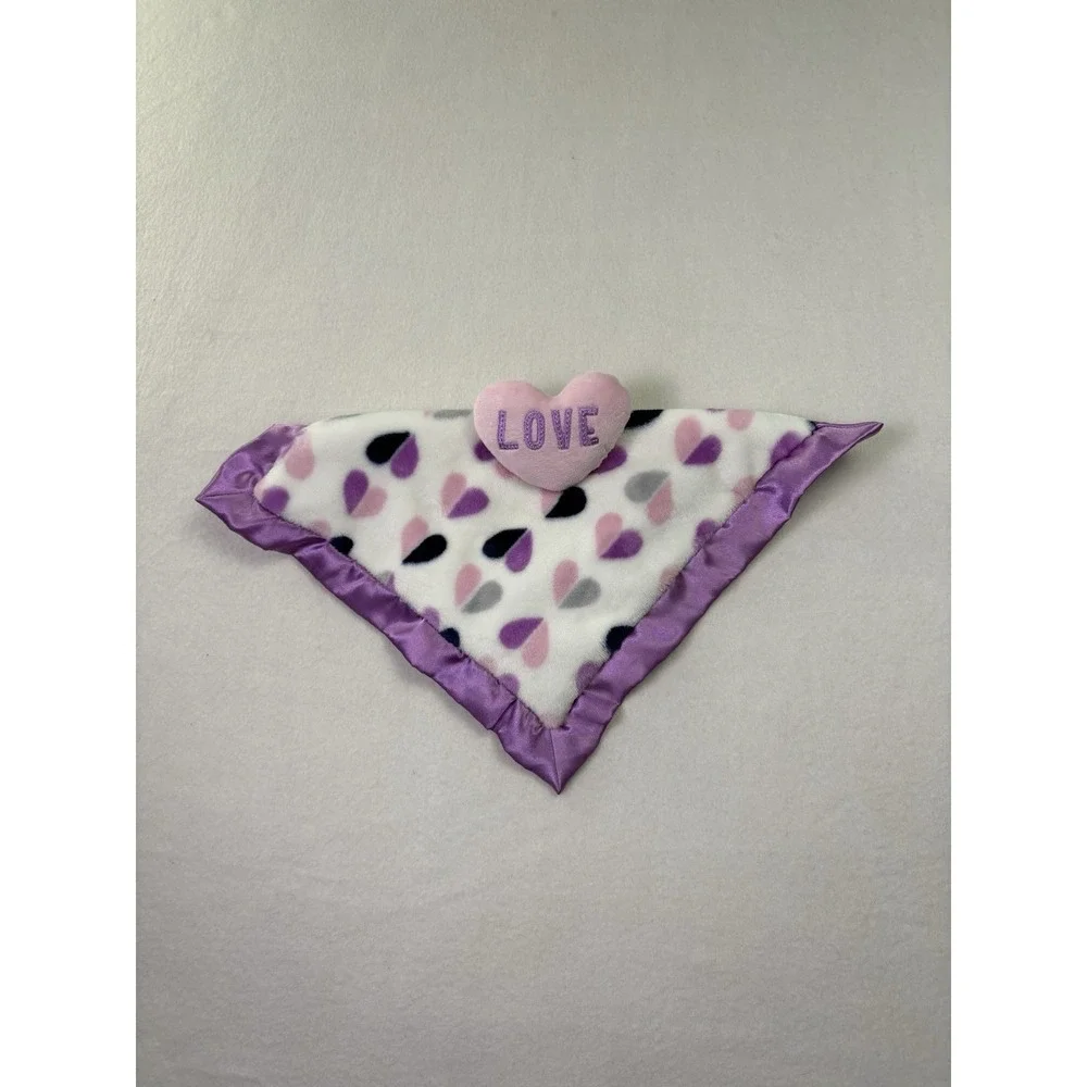 Lightning‎ Bug Lovey Security Baby Blanket Purple Pink Love Heart Satin